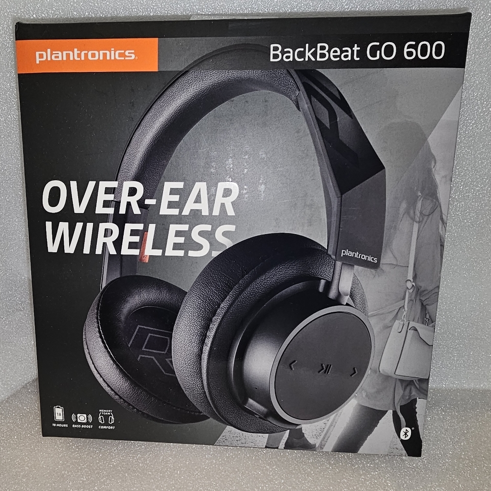 Plantronics BackBeat GO 600 Over-Ear Wireless Bluetooth Headset - Black
